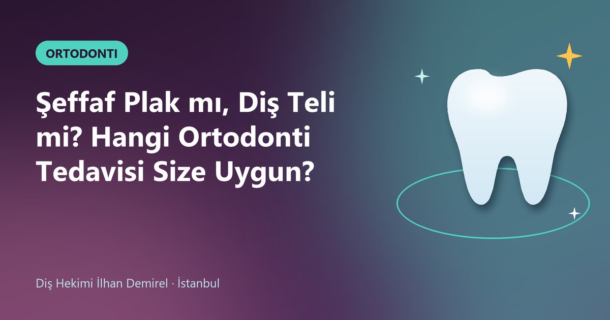 Şeffaf Plak mı, Diş Teli mi? Hangi Ortodonti Tedavisi Size Uygun? – Dt. İlhan Demirel blog kapak görseli